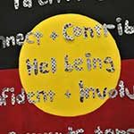 Aboriginal flag with words of inspiration