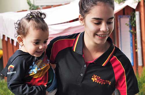 Carer and toddler at Lulla's Children and Family Centre