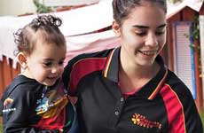 Carer with a toddler at Lulla's